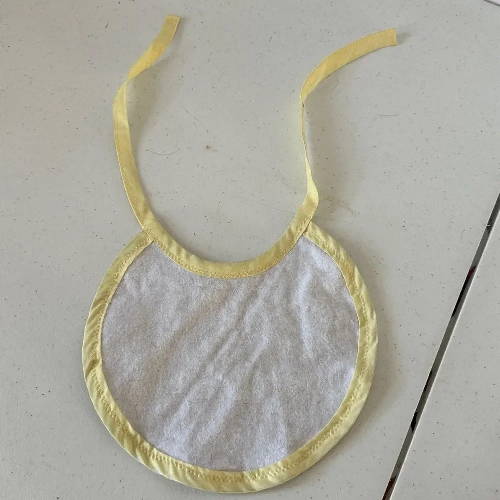 Starry Night Theme Handmade Baby Bib with Yellow Trim